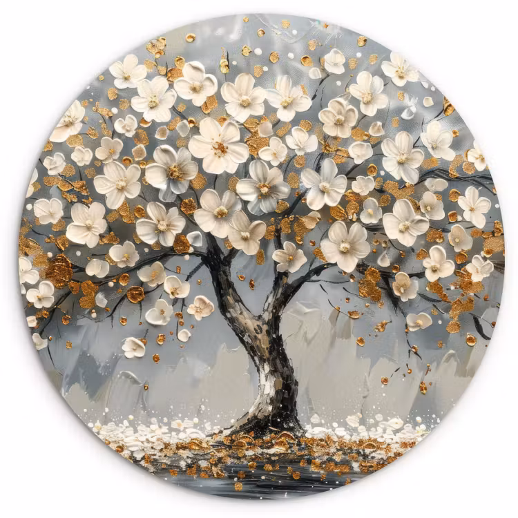 Cuadro redondo - Flor de oro — 2