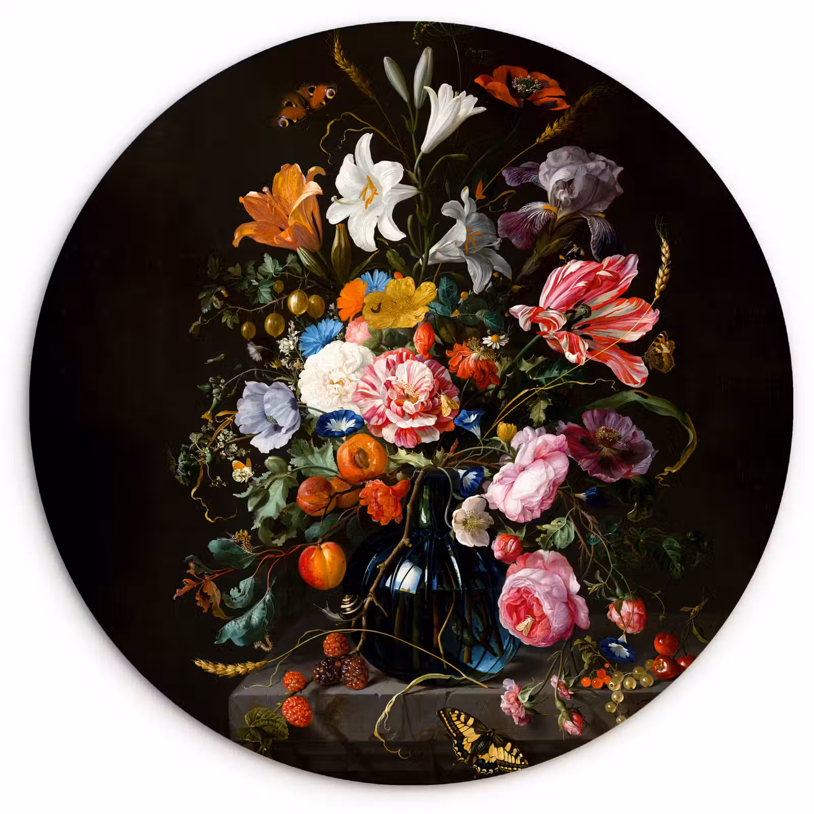 Cuadro redondo - Jarrón con flores — 1