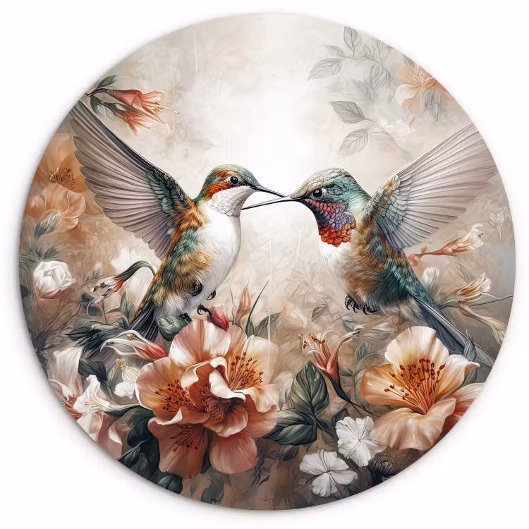 Cuadro redondo - Danza de los colibríes — 1