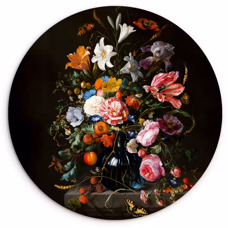 Cuadro redondo - Jarrón con flores — 1