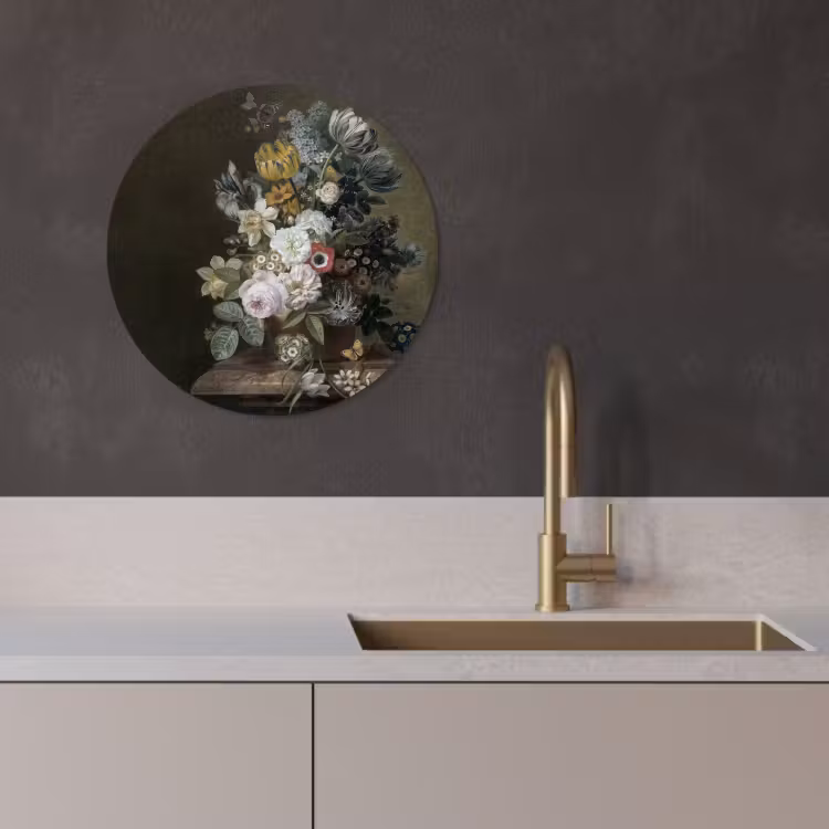 Cuadro redondo - Naturaleza muerta con flores — 2