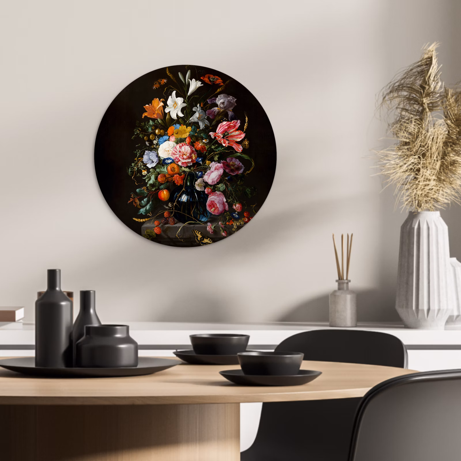 Cuadro redondo - Esplendor floral barroco — 1