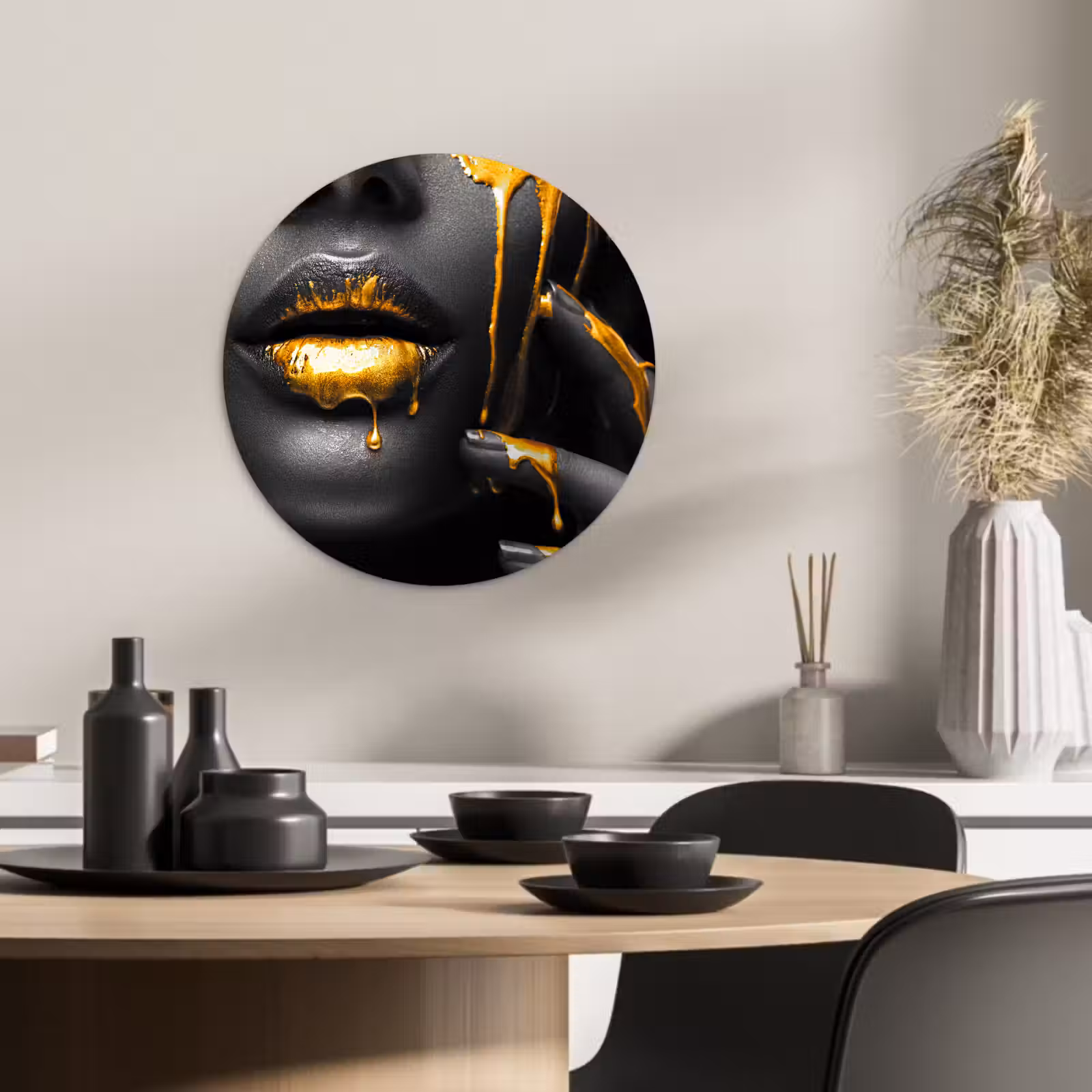 Cuadro redondo - Silencio dorado — 1