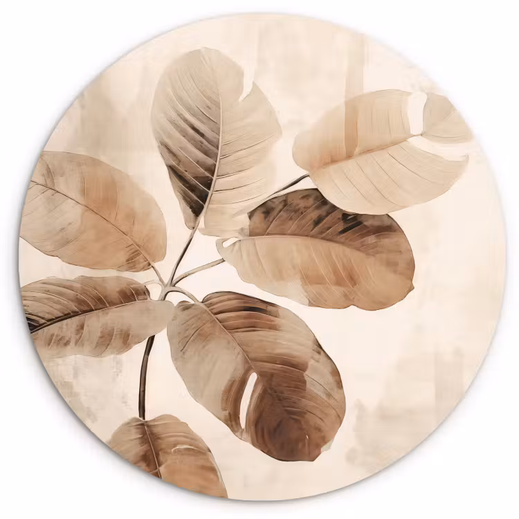 Cuadro redondo - Esplendor frondoso monocromo — 1