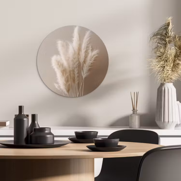 Cuadro redondo - Plumas blandas — 2