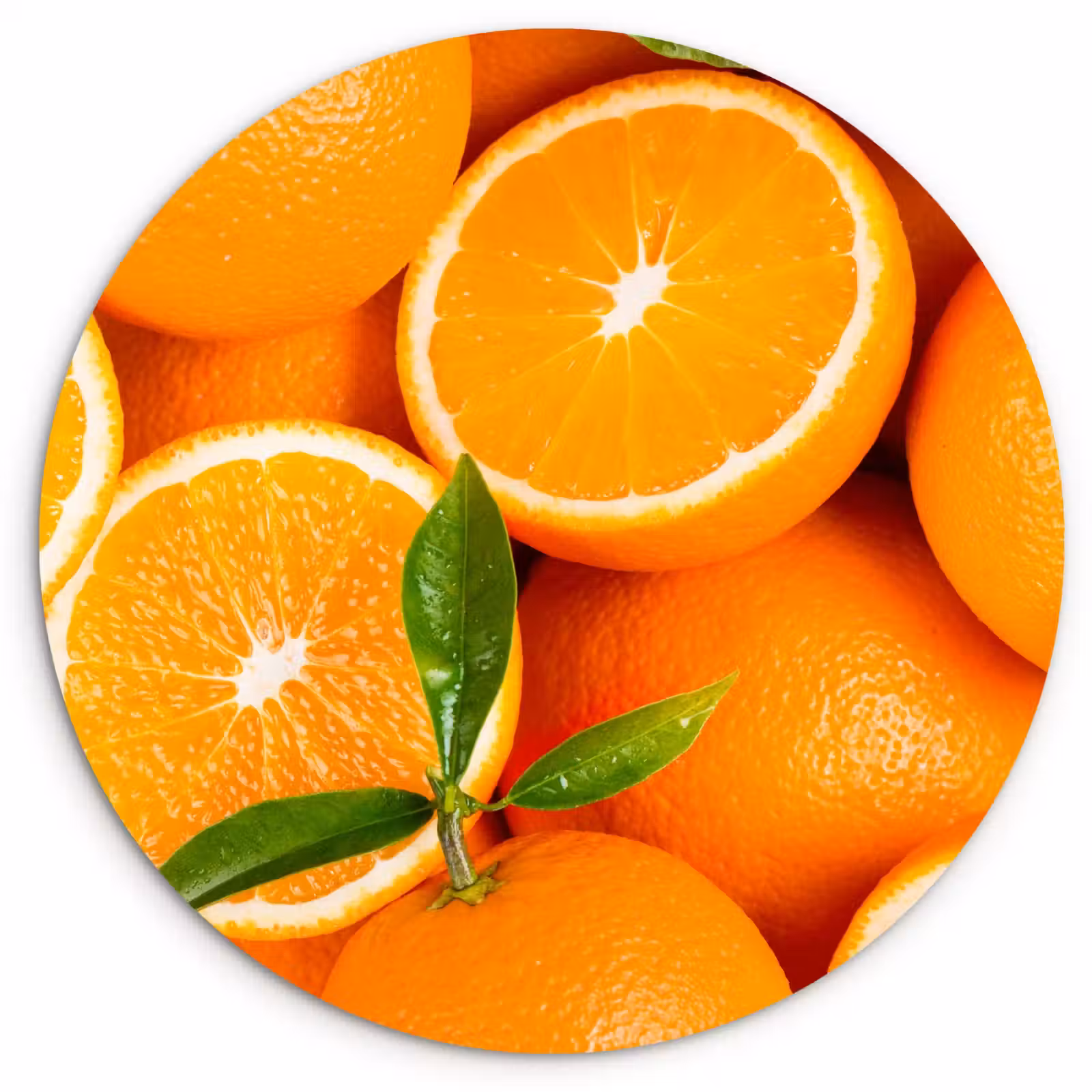 Cuadro redondo - Rayos de sol naranja — 1