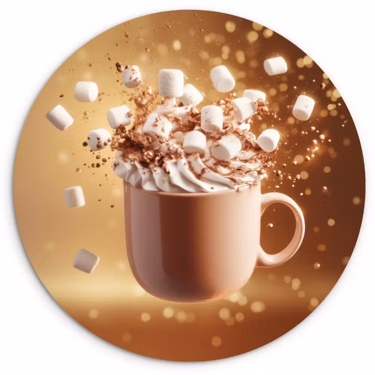 Cuadro redondo - Chocolate - Bebida - Caliente - Marrón — 1