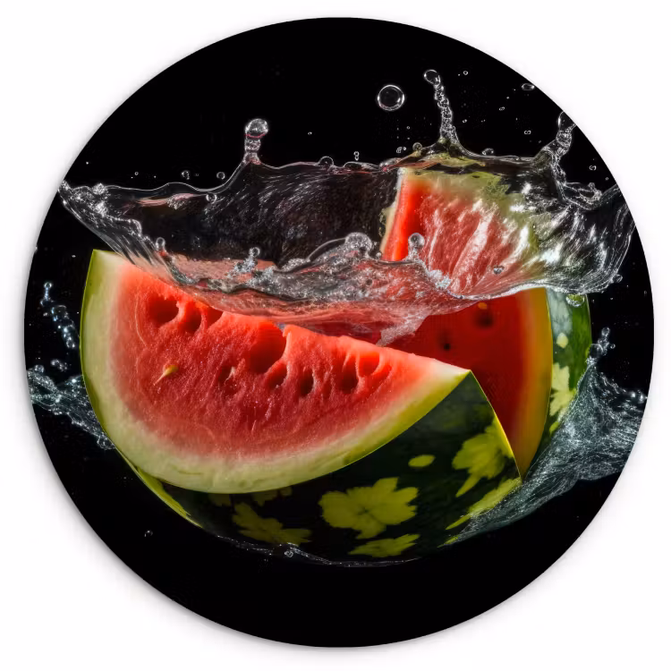 Cuadro redondo - Sandía - Negra - Agua - Fruta - Melón — 2