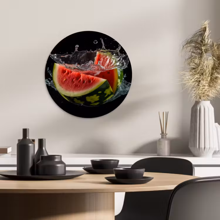 Cuadro redondo - Sandía - Negra - Agua - Fruta - Melón — 3