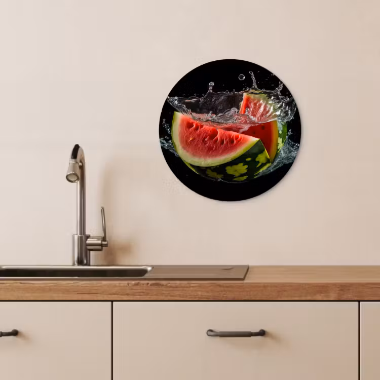 Cuadro redondo - Sandía - Negra - Agua - Fruta - Melón — 4
