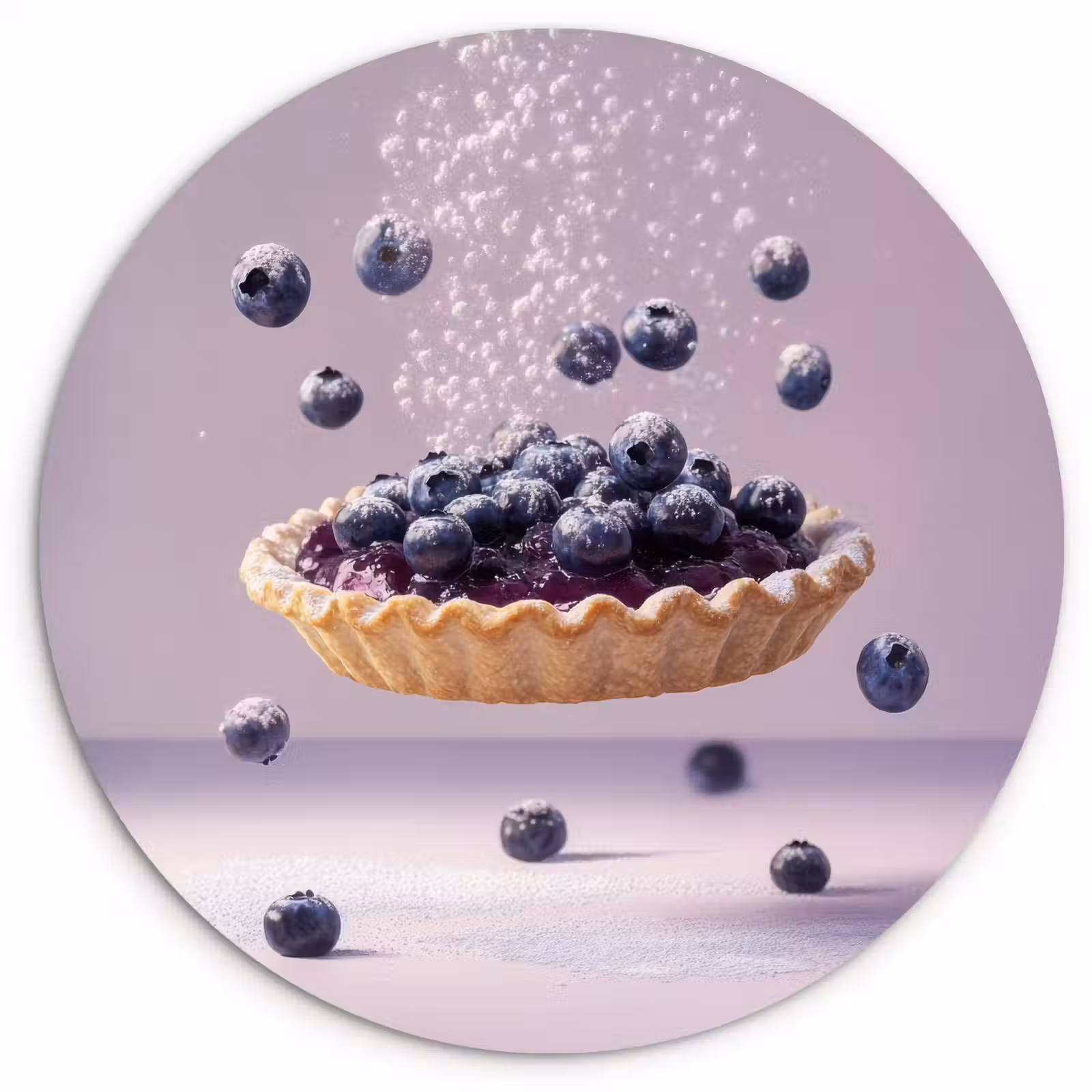 Cuadro redondo - Alimentación - Pastel - Bayas - Azul — 1