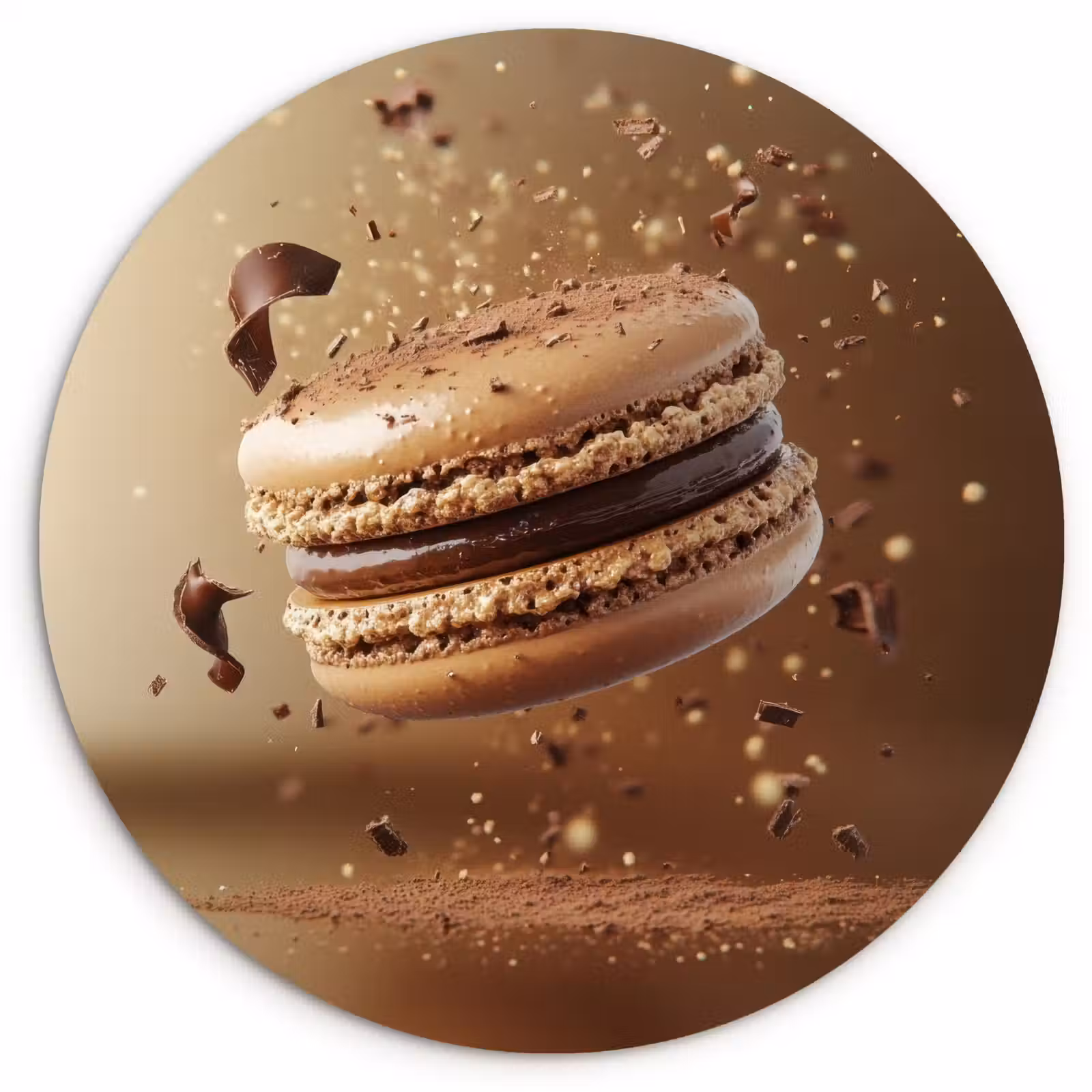 Cuadro redondo - Chocolate - Macarrones - Alimentos - Dulces — 1