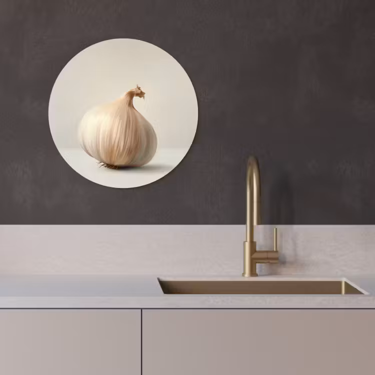Cuadro redondo - Ajo - Natural - Beige — 1