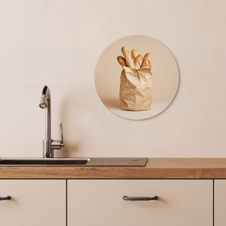 Cuadro redondo - Baguette - Pan - Baguette - Beige — 4
