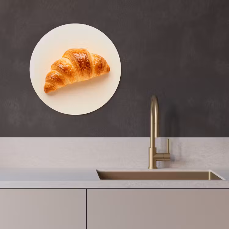 Cuadro redondo - Croissant - Pan - Beige — 2