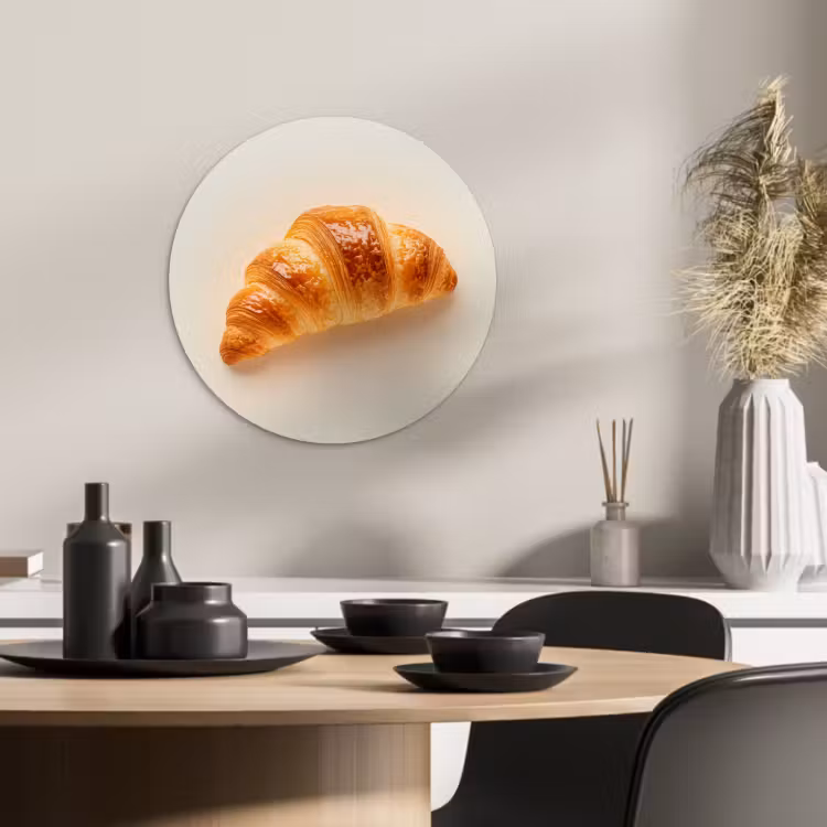 Cuadro redondo - Croissant - Pan - Beige — 4