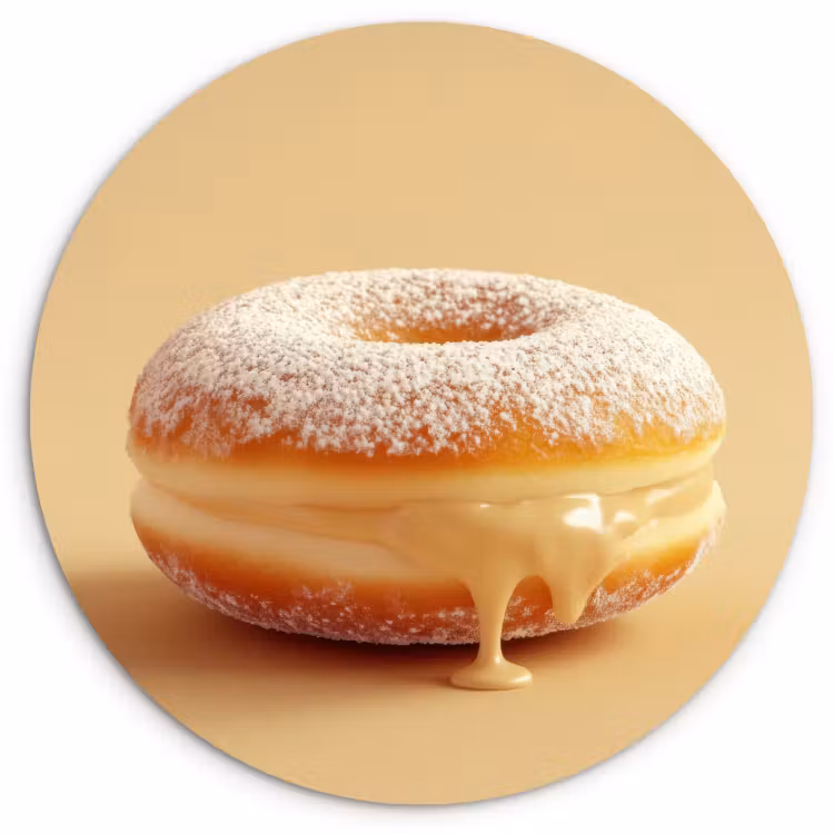 Cuadro redondo - Donut - Cremoso - Azúcar glas - Beige — 2