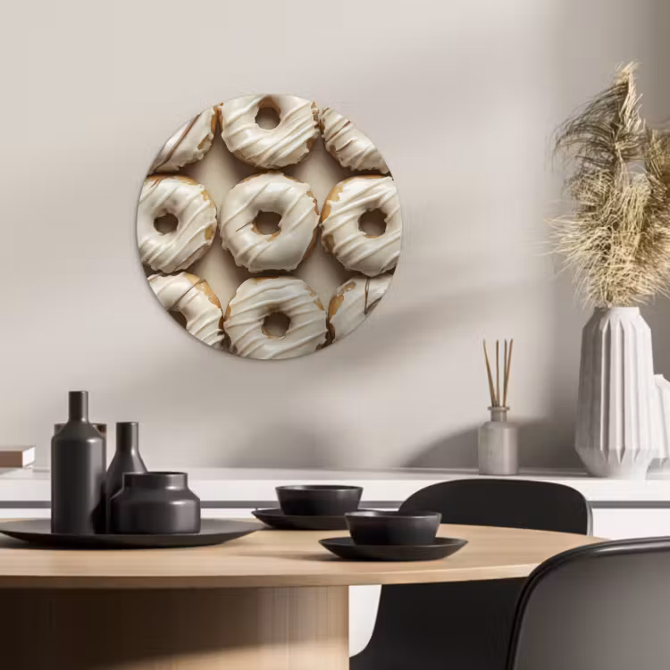 Cuadro redondo - Donuts - Chocolate - Blanco - Beige — 2