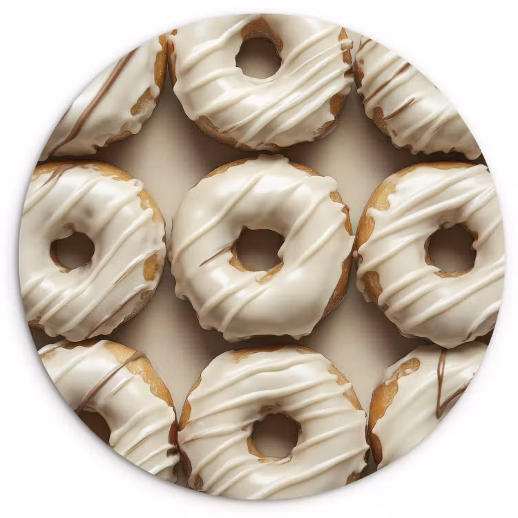 Cuadro redondo - Donuts - Chocolate - Blanco - Beige — 3