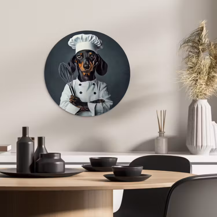 Cuadro redondo - Perro - Garde - Cocinero — 2