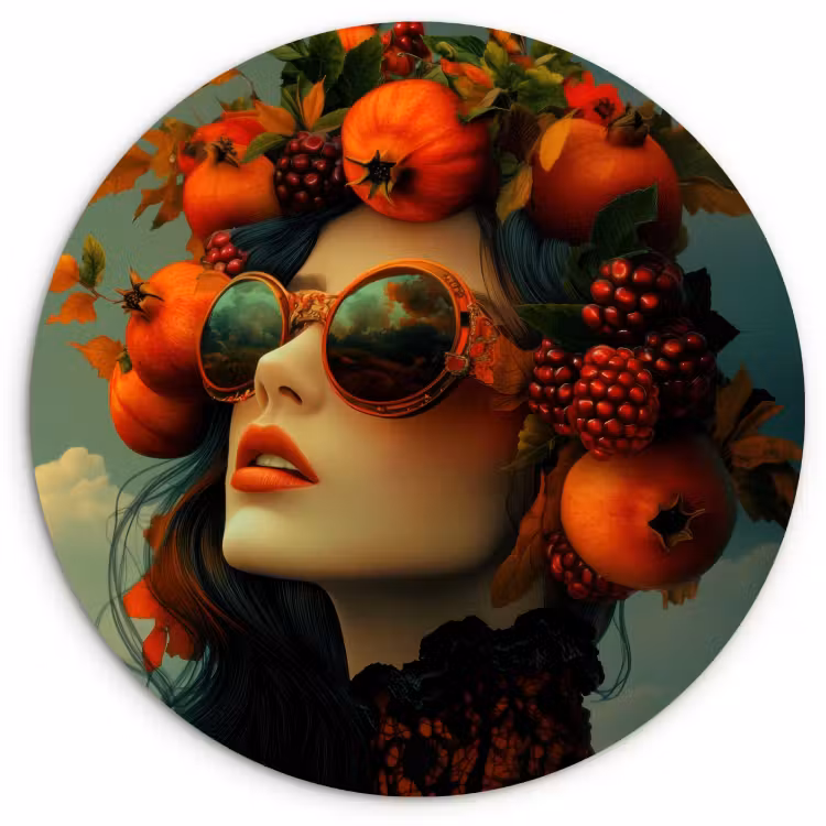Cuadro redondo - Mujer - Granada - Otoño - Gafas de sol — 3