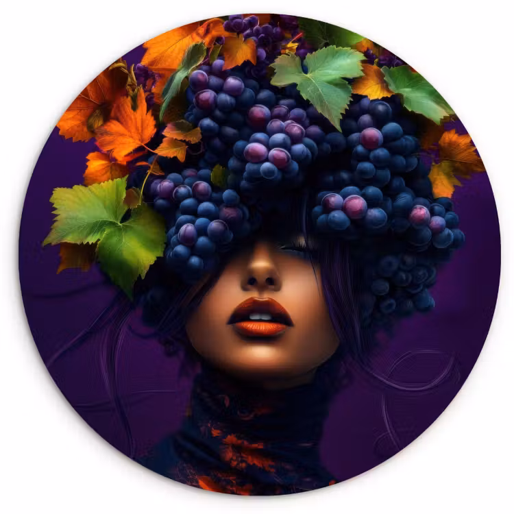 Cuadro redondo - Mujer - Morado - Uvas — 1