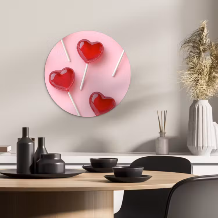 KitchenYeah - Cocina - Círculo mural Forex - Piruletas - Corazones - Rosa — 1