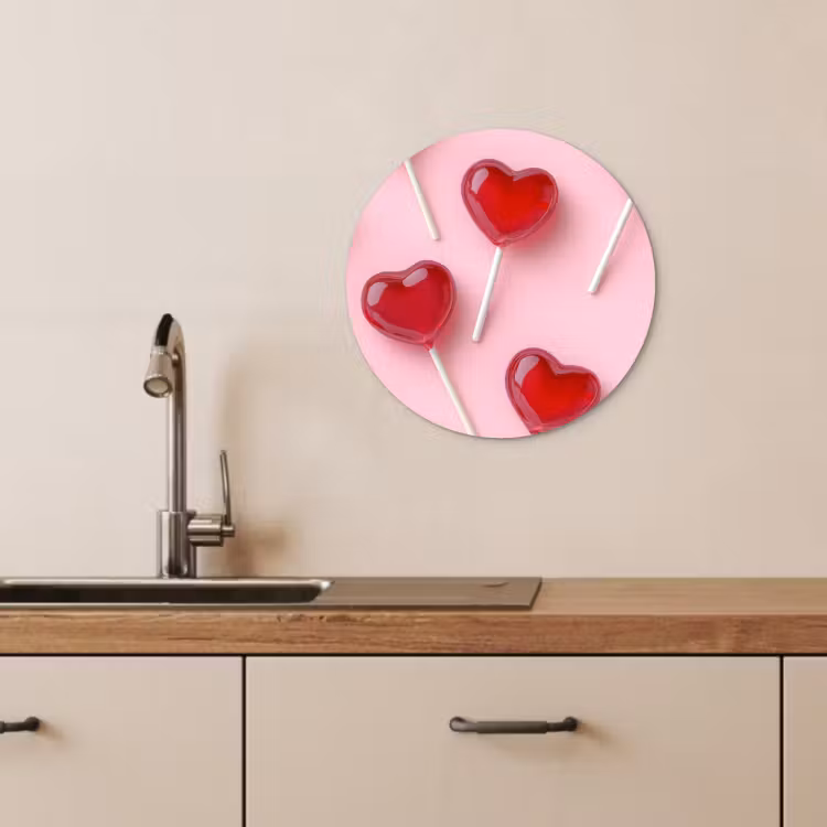 KitchenYeah - Cocina - Círculo mural Forex - Piruletas - Corazones - Rosa — 4