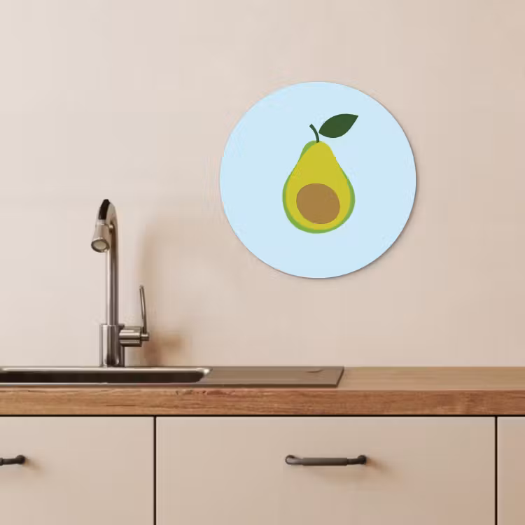 Cuadro redondo - Aguacate - Ilustración - Verde - Fruta — 2