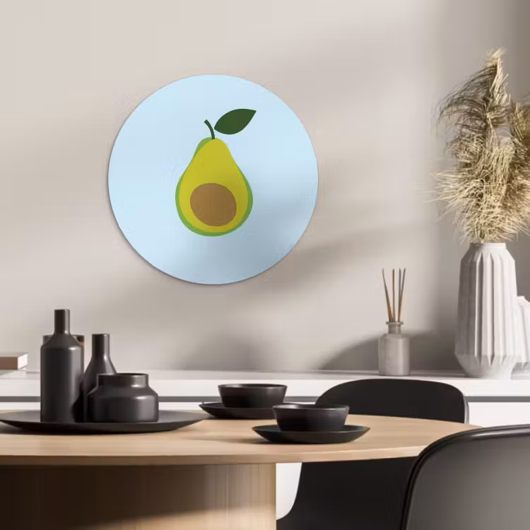 Cuadro redondo - Aguacate - Ilustración - Verde - Fruta — 3