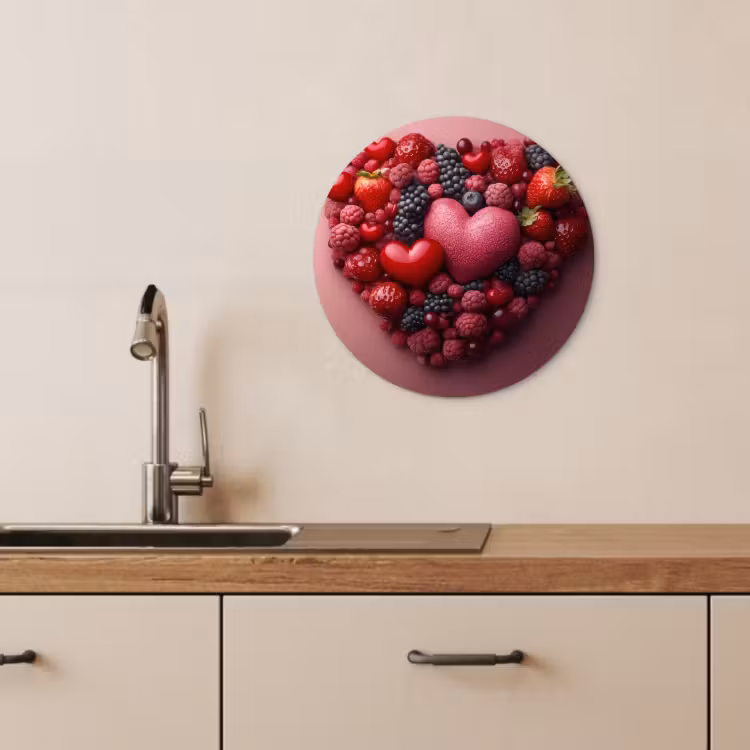 KitchenYeah - Cocina - Círculo mural Forex - Frutas - Corazones - Fresas - Frambuesas - Arándanos — 2