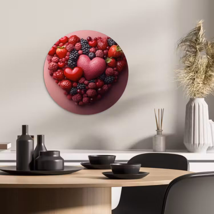 KitchenYeah - Cocina - Círculo mural Forex - Frutas - Corazones - Fresas - Frambuesas - Arándanos — 3