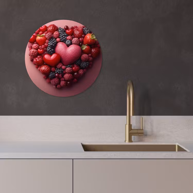 KitchenYeah - Cocina - Círculo mural Forex - Frutas - Corazones - Fresas - Frambuesas - Arándanos — 4