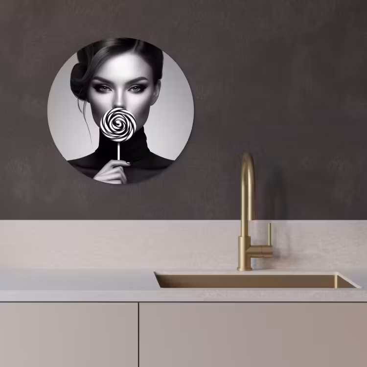 KitchenYeah - Cocina - Círculo mural Forex - Mujer - Lolly - Negro — 2