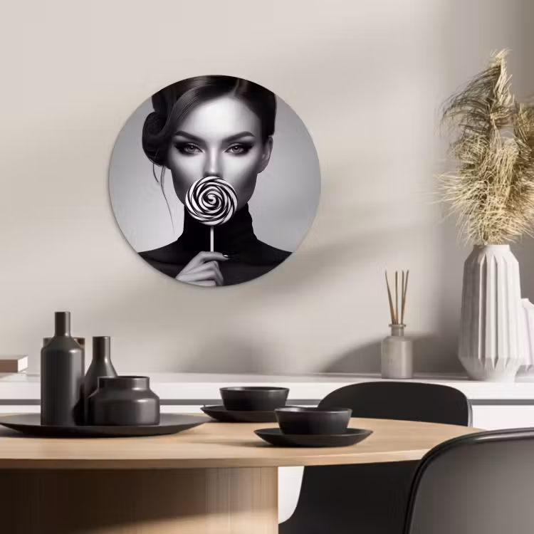 KitchenYeah - Cocina - Círculo mural Forex - Mujer - Lolly - Negro — 3