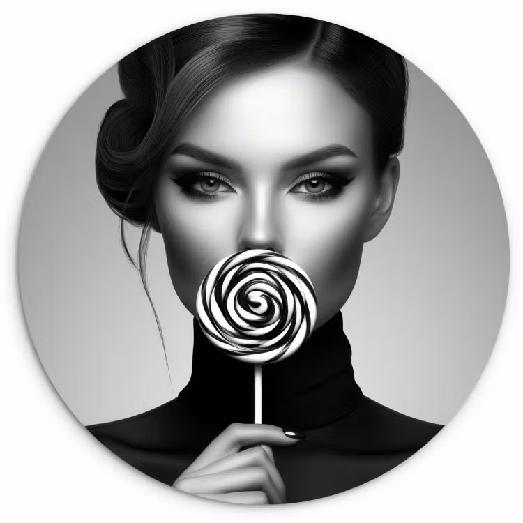 KitchenYeah - Cocina - Círculo mural Forex - Mujer - Lolly - Negro — 4
