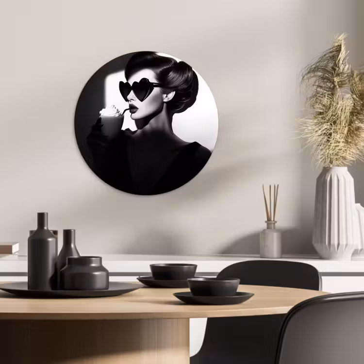 KitchenYeah - Cocina - Círculo mural Forex - Mujer - Negro - Corazón — 4