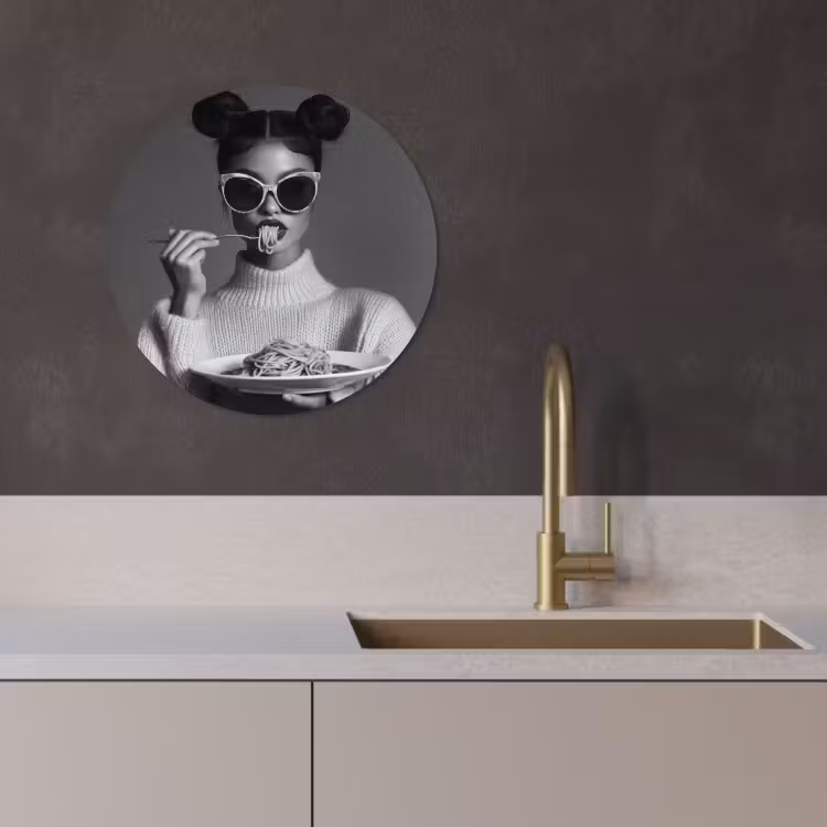 KitchenYeah - Cocina - Círculo mural Forex - Mujer - Pasta - Gafas de sol — 4