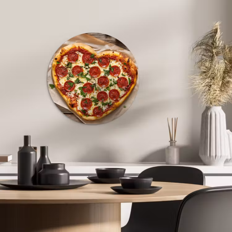KitchenYeah - Cocina - Círculo mural Forex - Pizza - Corazón - Pepperoni - Tomate — 1