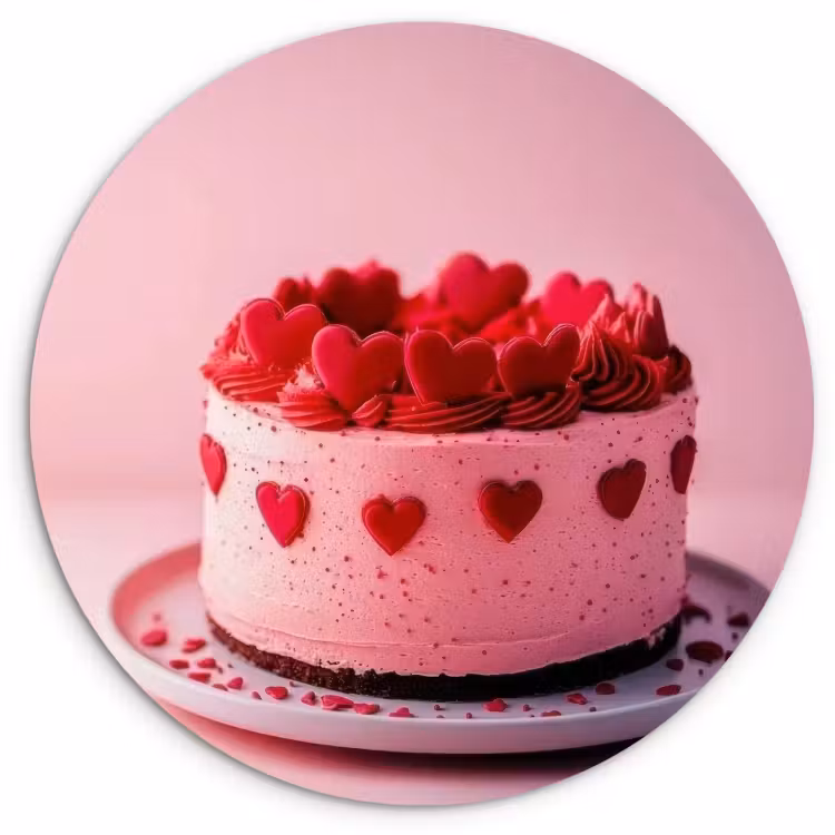 KitchenYeah - Cocina - Círculo mural Forex - Tarta - Corazón - Rosa — 2