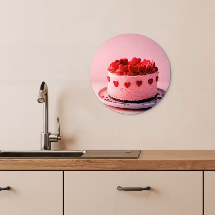 KitchenYeah - Cocina - Círculo mural Forex - Tarta - Corazón - Rosa — 3