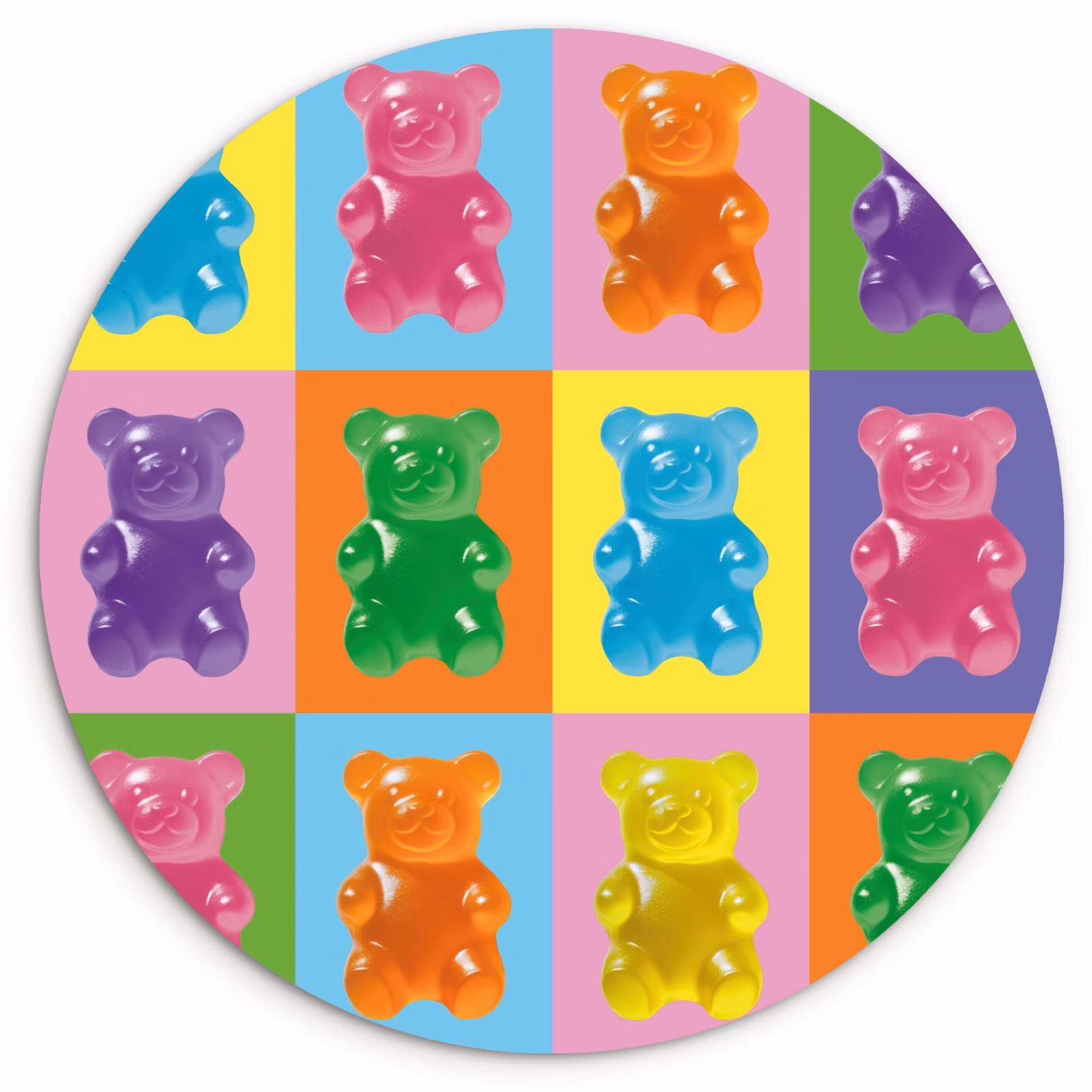 KitchenYeah - Cocina - Círculo mural Forex - Arte- Caramelos - Colorido — 1