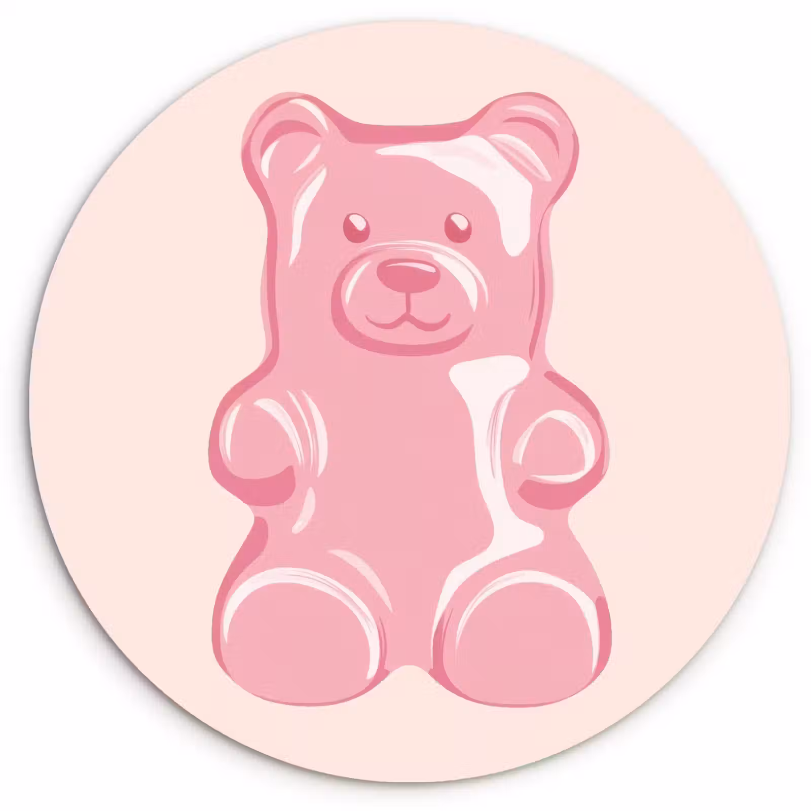KitchenYeah - Cocina - Círculo mural Forex - Oso - Rosa - Caramelo — 1