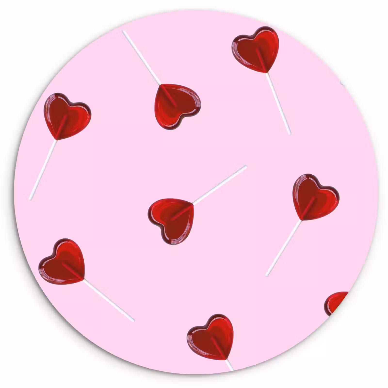 KitchenYeah - Cocina - Círculo mural Forex - Rosa - Corazón - Piruleta - Caramelo — 1