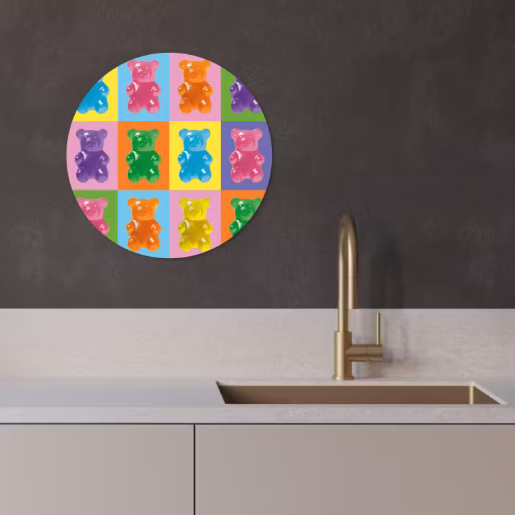 KitchenYeah - Cocina - Círculo mural Forex - Arte- Caramelos - Colorido — 3
