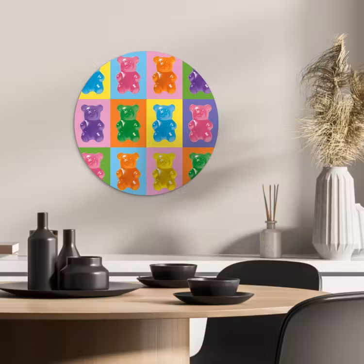 KitchenYeah - Cocina - Círculo mural Forex - Arte- Caramelos - Colorido — 4