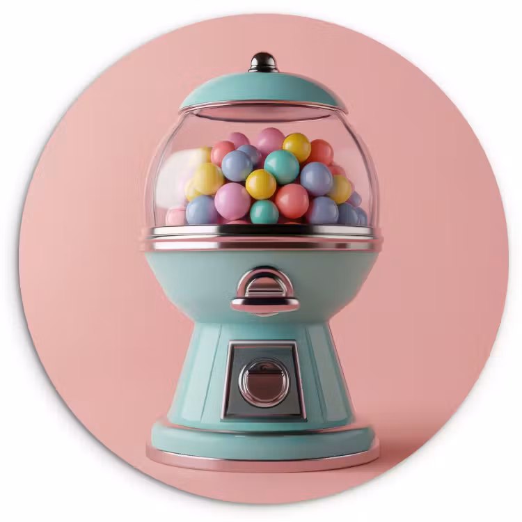 KitchenYeah - Cocina - Círculo mural Forex - Chicle - Retro - Caramelo - Rosa — 1