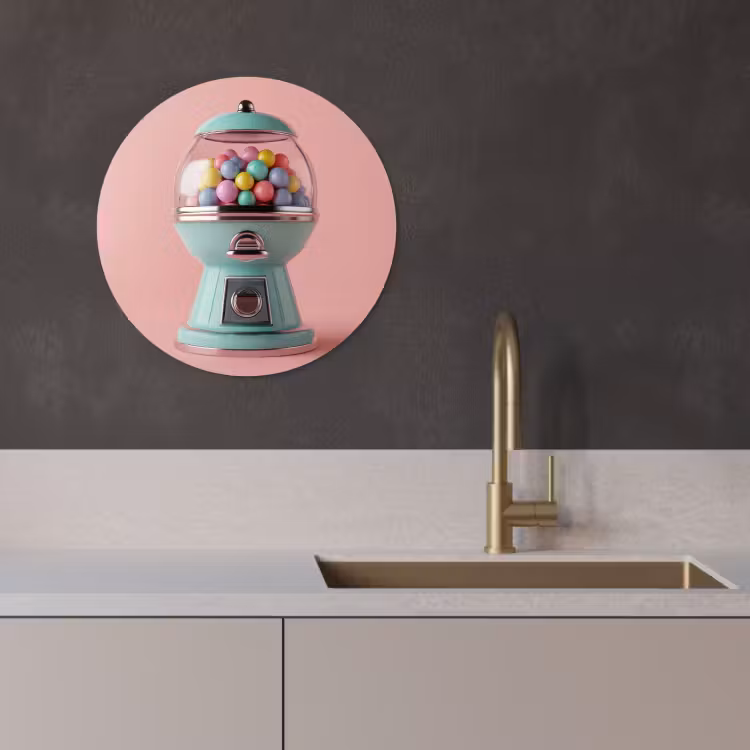 KitchenYeah - Cocina - Círculo mural Forex - Chicle - Retro - Caramelo - Rosa — 3