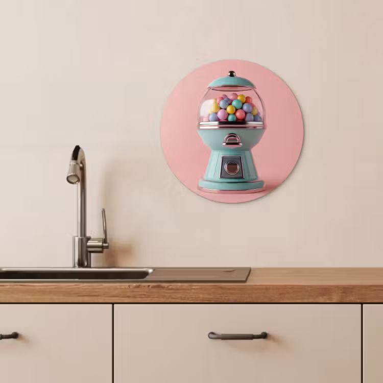KitchenYeah - Cocina - Círculo mural Forex - Chicle - Retro - Caramelo - Rosa — 4