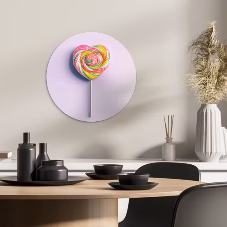 KitchenYeah - Cocina - Círculo mural Forex - Corazón - Piruleta - Caramelo — 2
